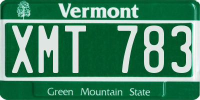 VT license plate XMT783