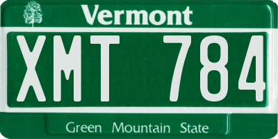 VT license plate XMT784