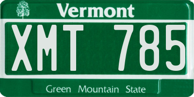 VT license plate XMT785