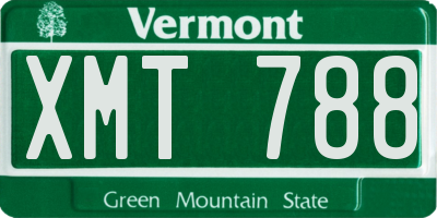VT license plate XMT788