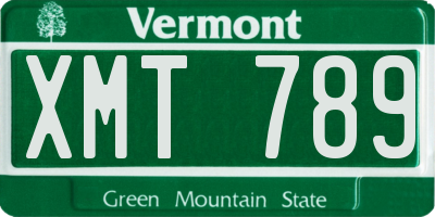 VT license plate XMT789