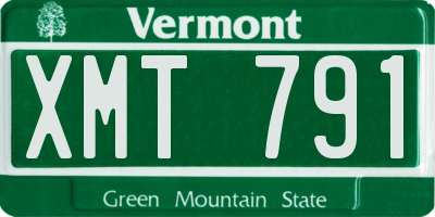 VT license plate XMT791