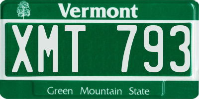 VT license plate XMT793