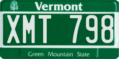 VT license plate XMT798
