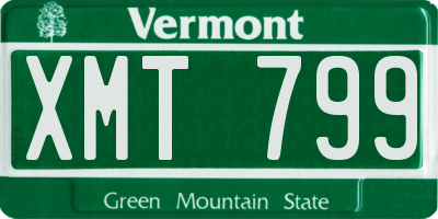 VT license plate XMT799