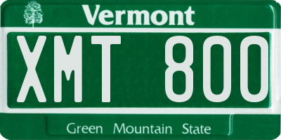 VT license plate XMT800