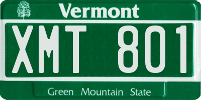 VT license plate XMT801