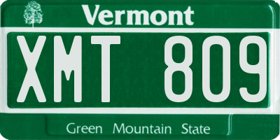 VT license plate XMT809