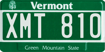 VT license plate XMT810