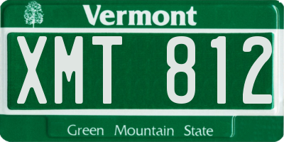 VT license plate XMT812