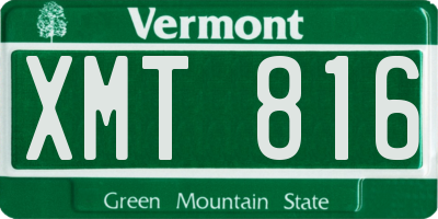 VT license plate XMT816