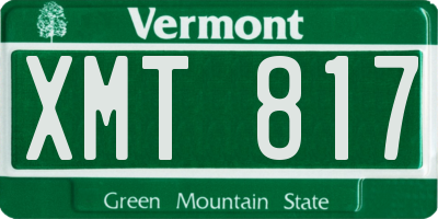 VT license plate XMT817