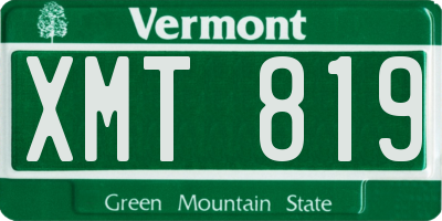 VT license plate XMT819
