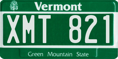 VT license plate XMT821