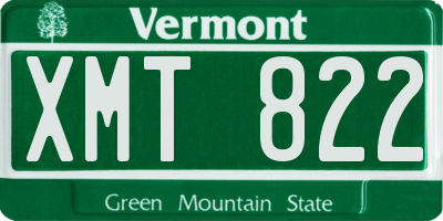 VT license plate XMT822