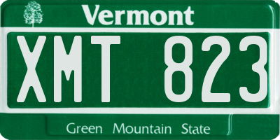 VT license plate XMT823