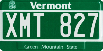 VT license plate XMT827