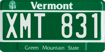 VT license plate XMT831