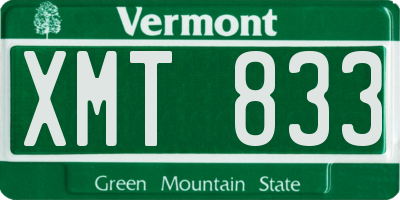 VT license plate XMT833