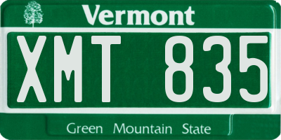 VT license plate XMT835