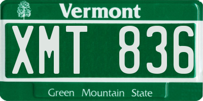 VT license plate XMT836