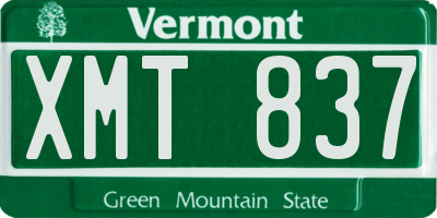 VT license plate XMT837
