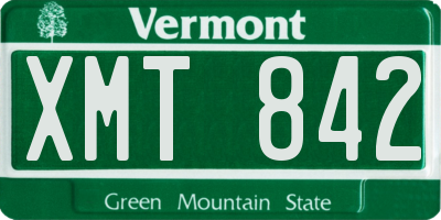 VT license plate XMT842