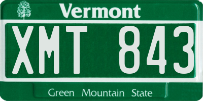 VT license plate XMT843