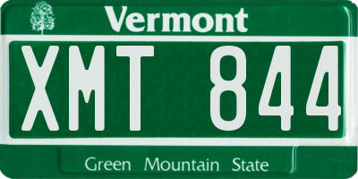 VT license plate XMT844