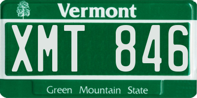VT license plate XMT846