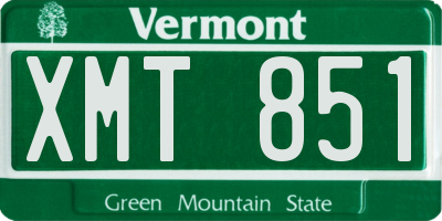 VT license plate XMT851