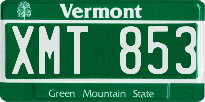 VT license plate XMT853