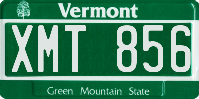 VT license plate XMT856