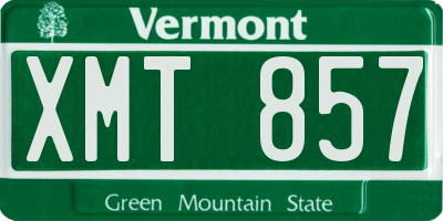 VT license plate XMT857