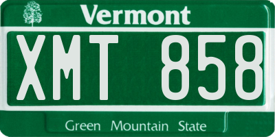 VT license plate XMT858