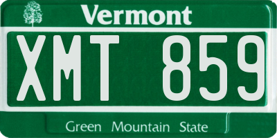 VT license plate XMT859