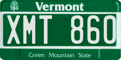 VT license plate XMT860