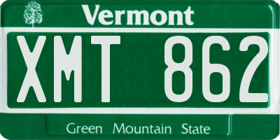 VT license plate XMT862
