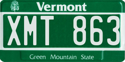 VT license plate XMT863
