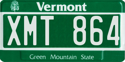 VT license plate XMT864