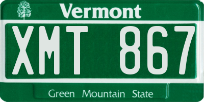 VT license plate XMT867