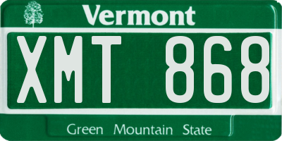 VT license plate XMT868