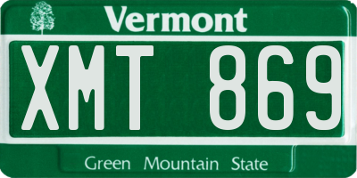 VT license plate XMT869