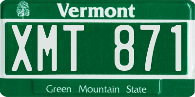 VT license plate XMT871