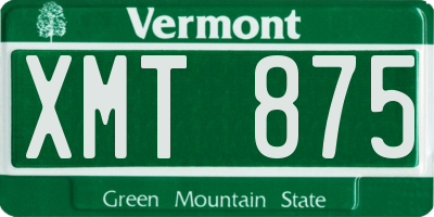 VT license plate XMT875