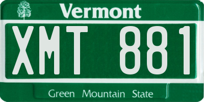 VT license plate XMT881