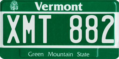 VT license plate XMT882