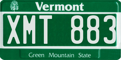 VT license plate XMT883