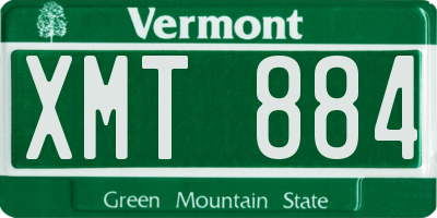 VT license plate XMT884
