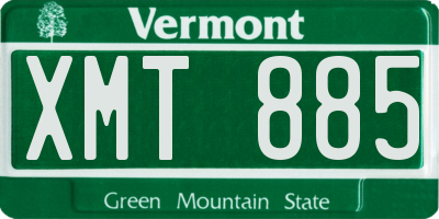 VT license plate XMT885